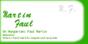 martin faul business card